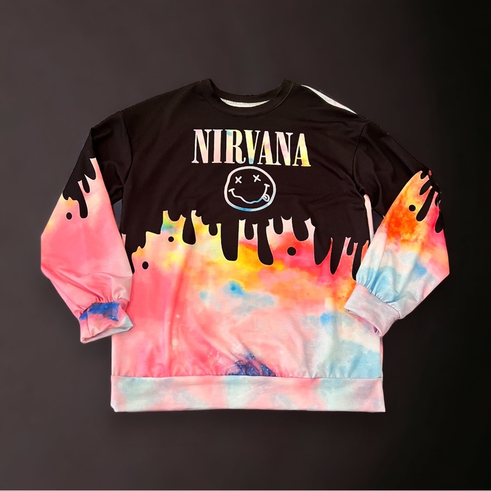 Nirvana tie dye sweatshirt